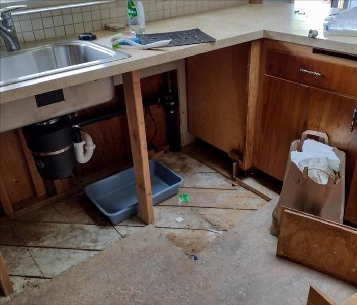 Kitchen damaged by water 